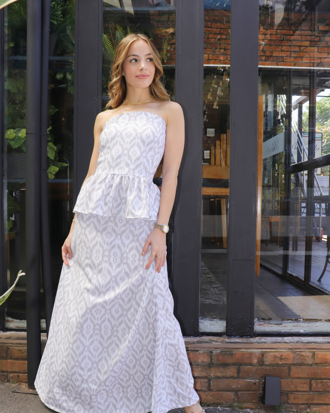 CONJUNTO BLUSA Y POLLERA MAXI MARSELLA SAND