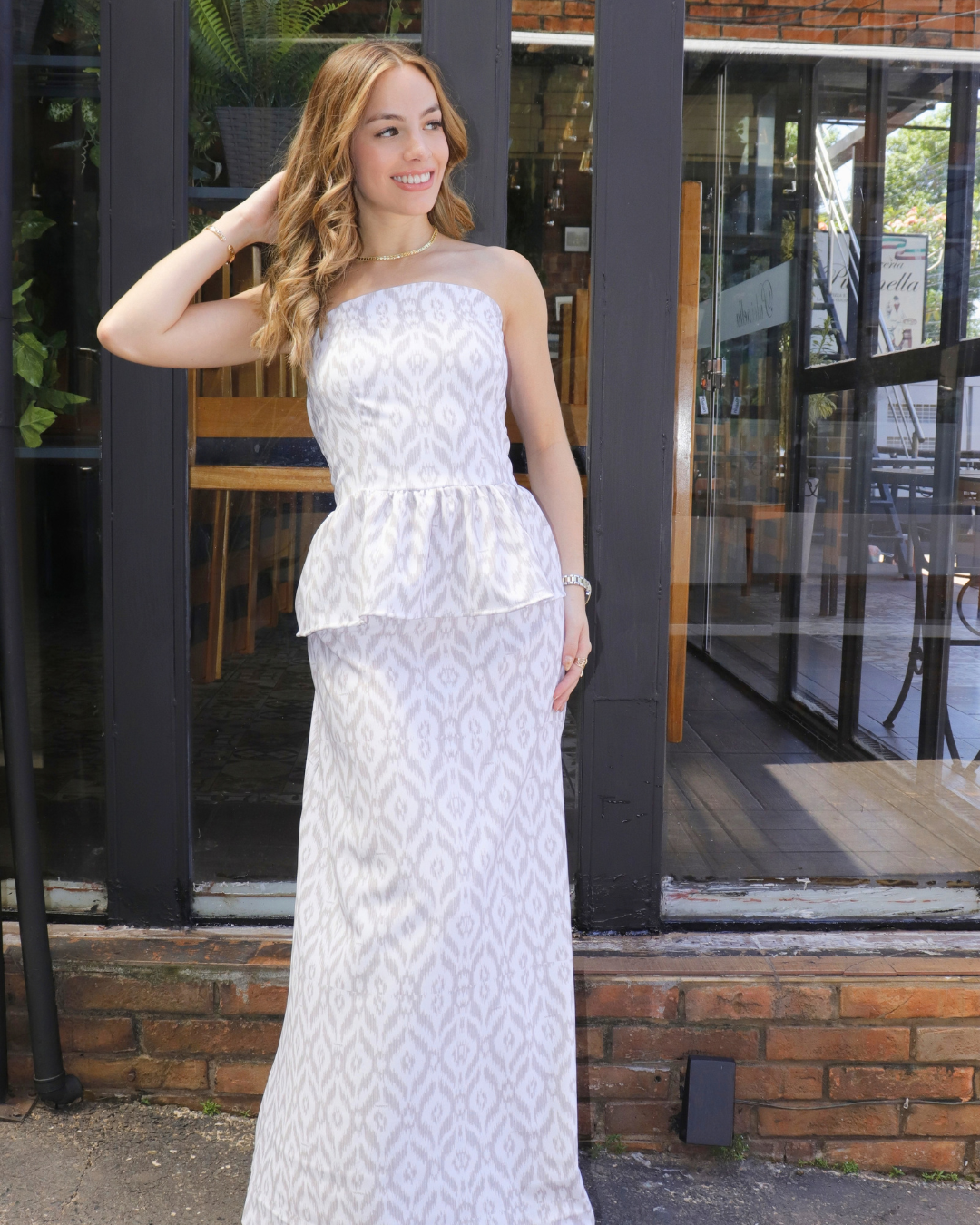 CONJUNTO BLUSA Y POLLERA MAXI MARSELLA SAND