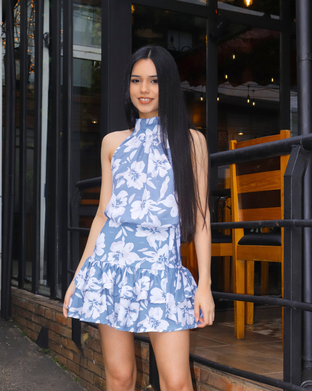 CONJUNTO BLUSA Y POLLERA INES BLUE BLOOM