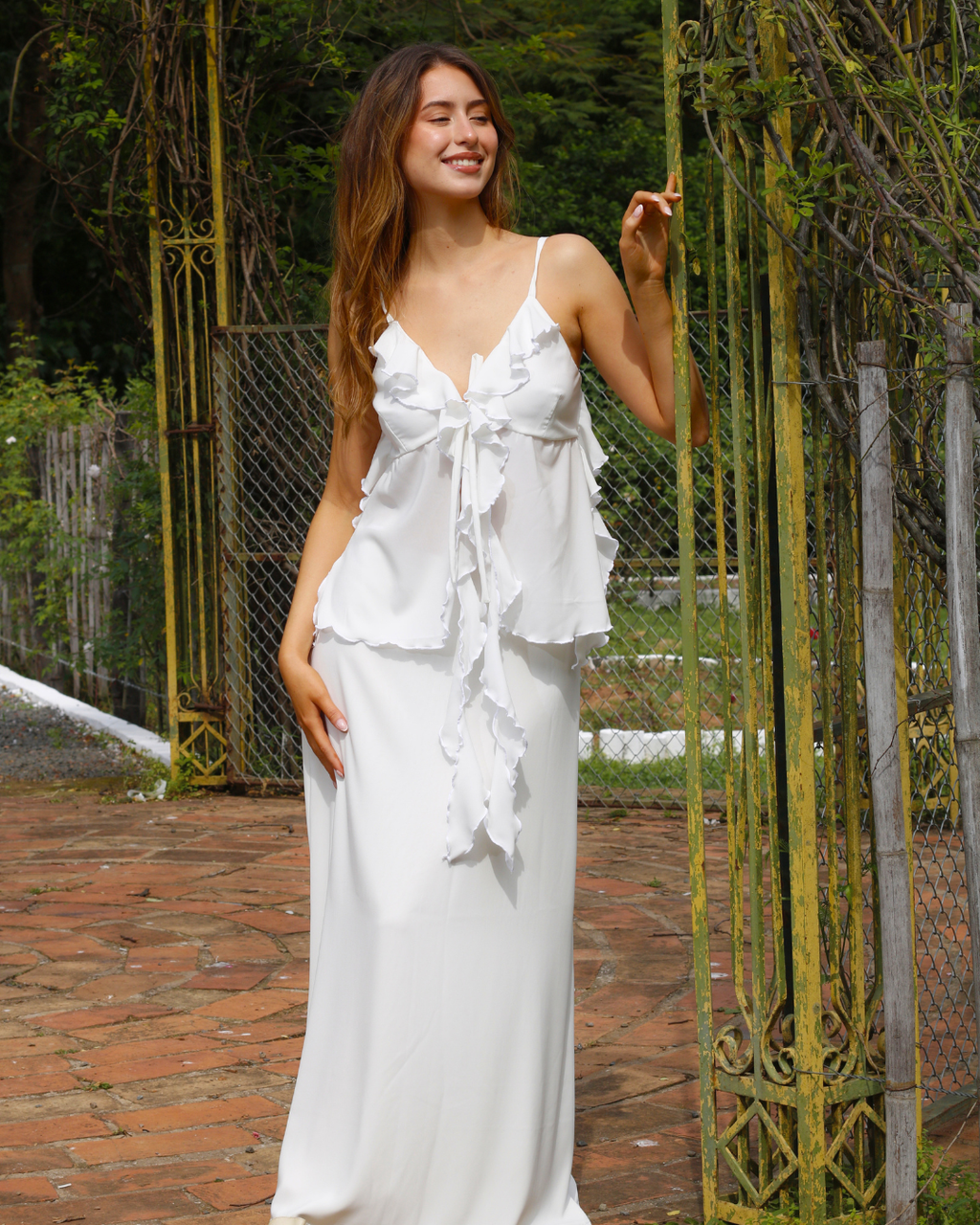 CONJUNTO BLUSA Y POLLERA MAXI LARA WHITE