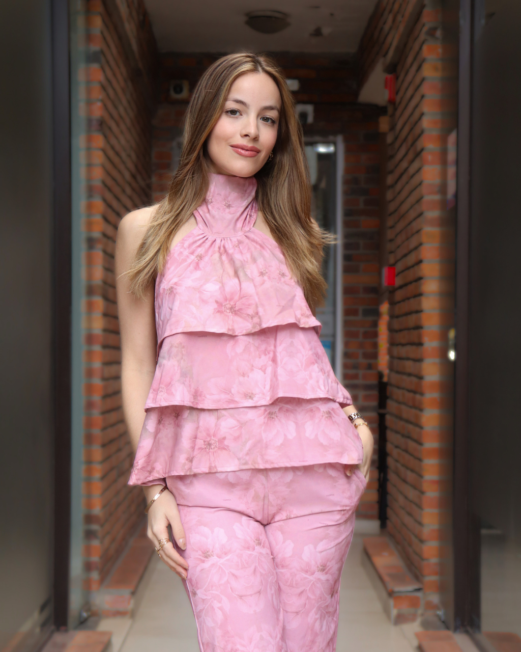 CONJUNTO BLUSA Y PANTALON IRIS DUSTY ROSE