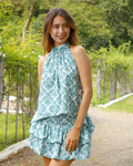CONJUNTO BLUSA Y POLLERA ISABELLA VERDE SALVIA