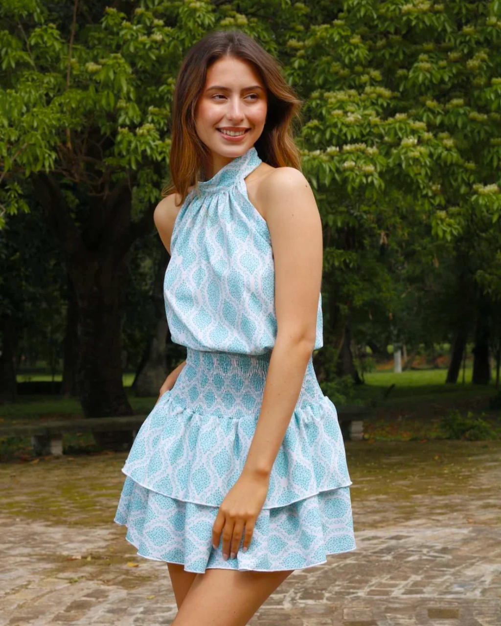 VESTIDO ORIANA MINT BLOOM