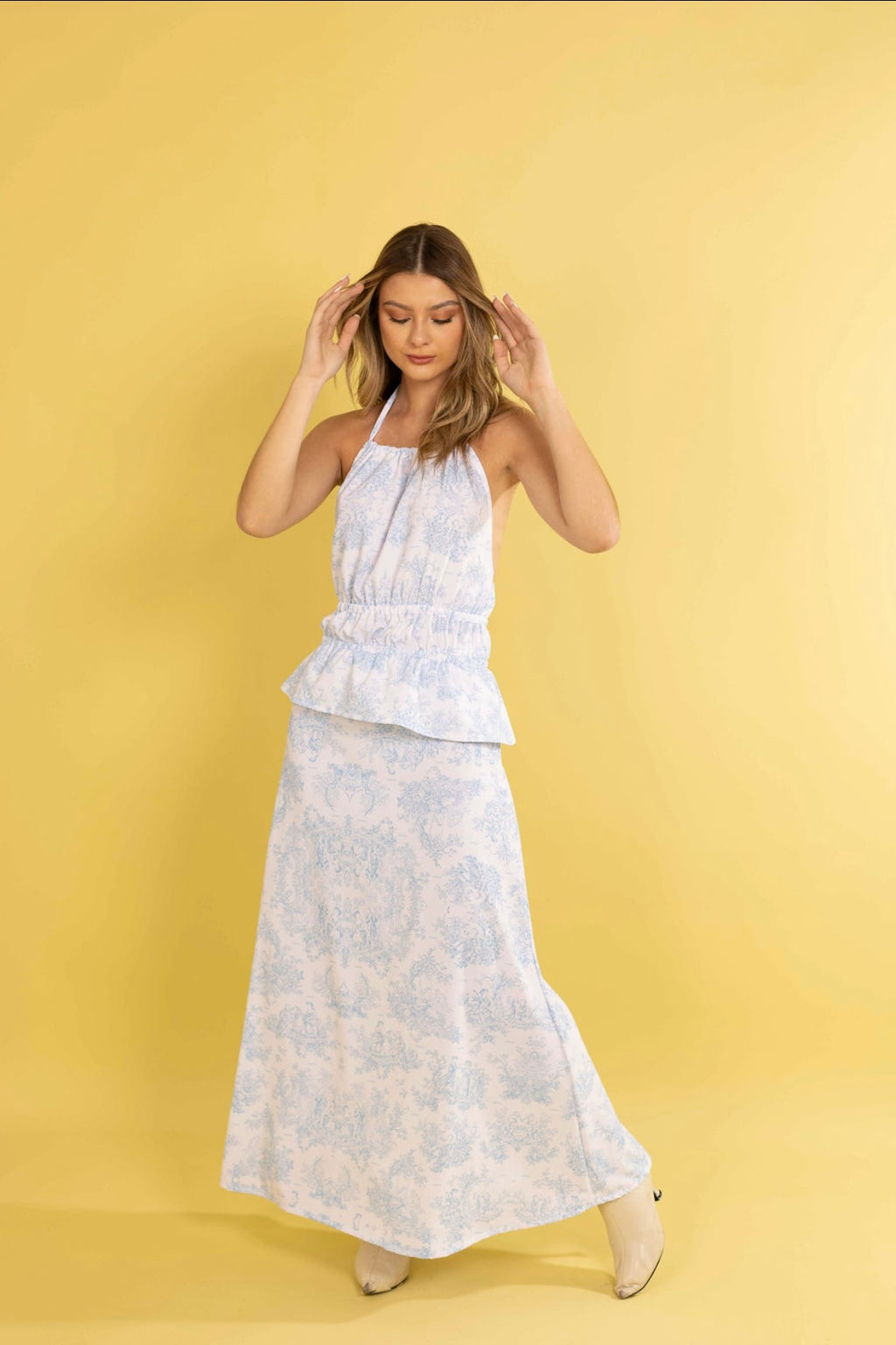 CONJUNTO BLUSA Y POLLERA MAXI MADISON BLUE MEADOW