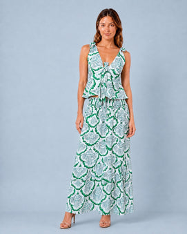 CONJUNTO BLUSA Y POLLERA MAXI GRETTA NEW PALM