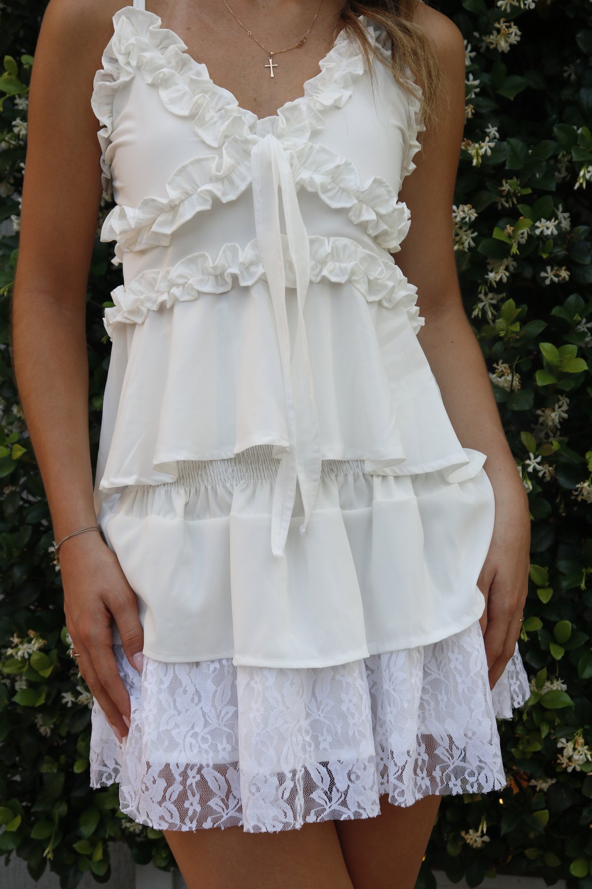 CONJUNTO BLUSA Y POLLERA LAILA WHITE