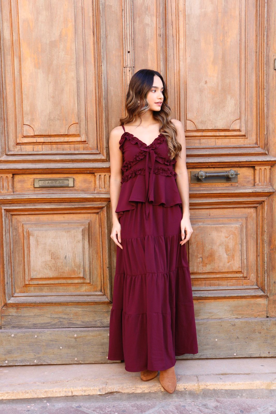 POLLERA WINE MAXI