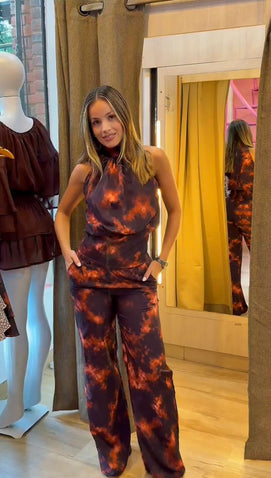 Conjunto blusa y pantalon Ivanna Burnt