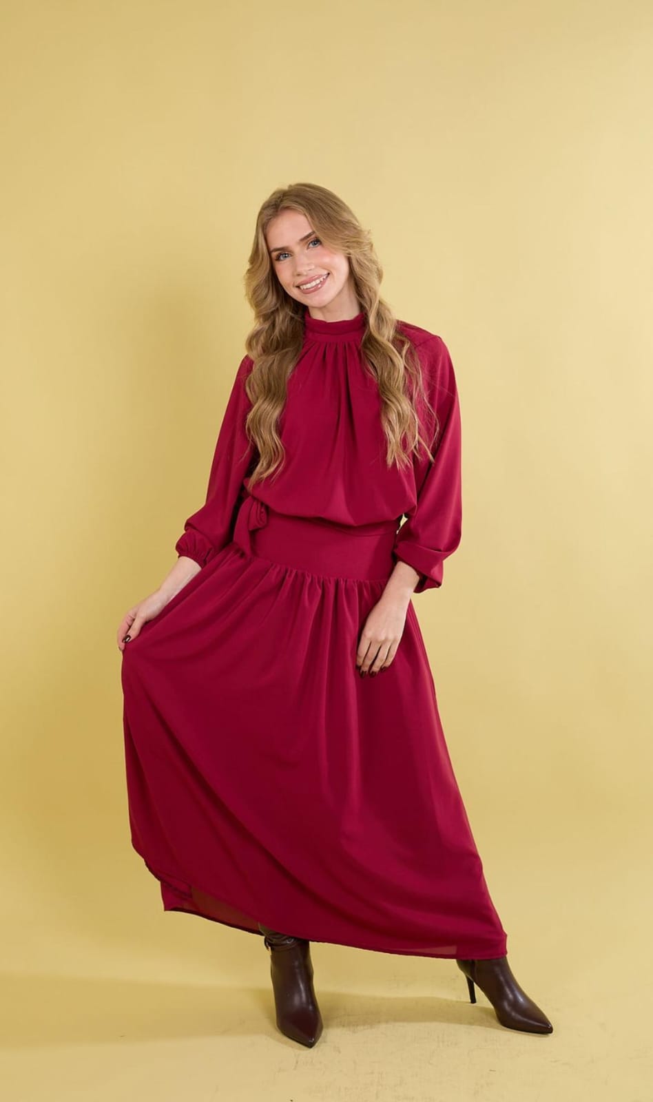 POLLERA MAXI HARPER WINE