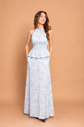 CONJUNTO BLUSA Y POLLERA MAXI MADISON BLUE MEADOW