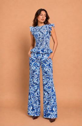 Conjunto Blusa Pantalon Caroline Royal Blue
