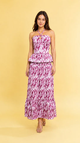 CONJUNTO BLUSA POLLERA RAVENA BLUSH MAXI