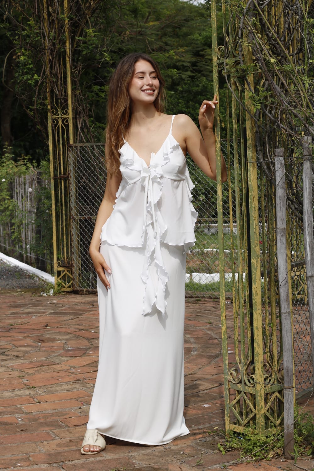 CONJUNTO BLUSA Y POLLERA MAXI LARA WHITE