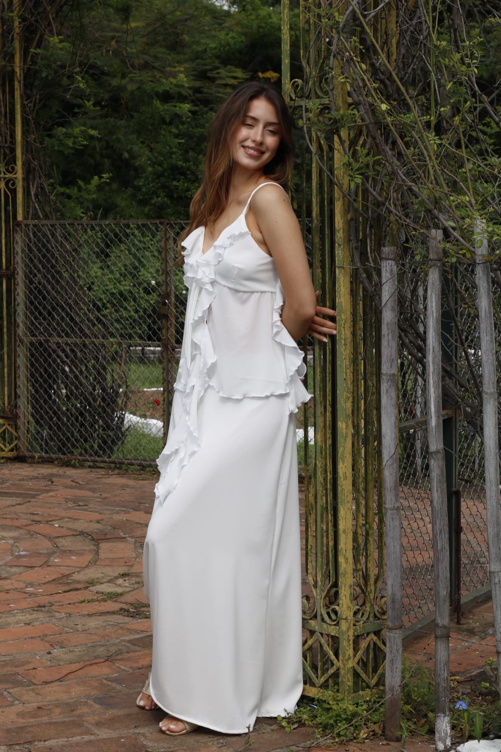 CONJUNTO BLUSA Y POLLERA MAXI LARA WHITE