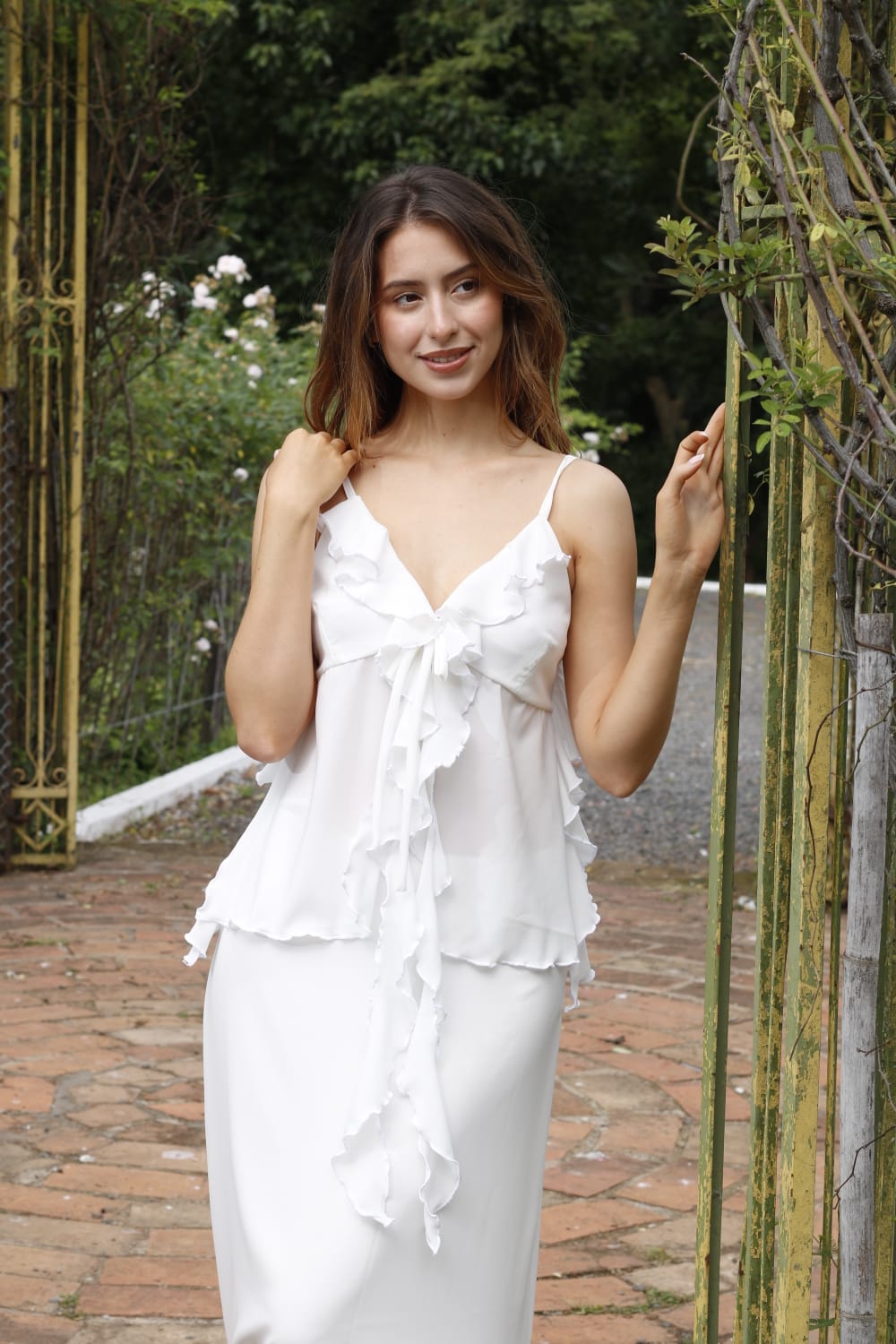 CONJUNTO BLUSA Y POLLERA MAXI LARA WHITE