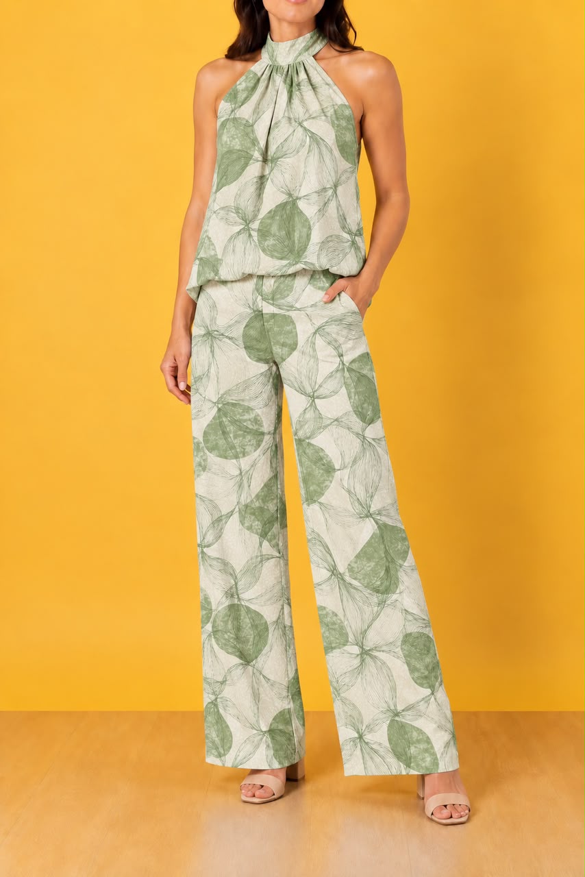 CONJUNTO BLUSA Y PANTALON ISABELLA OLIVE BLOOM